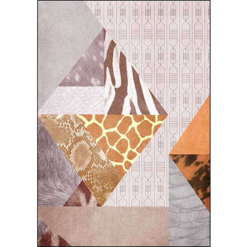 Rynx | Funky Animal Skin Print Rug Pink Nordic Rug Polyester Washable Non-Slip Backing Area Rug for Living Room