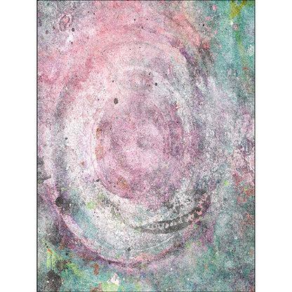 Rynx | Modern Abstract Rug Pink and Green Polyester Rug Machine Washable Non-Slip Area Rug for Bedroom