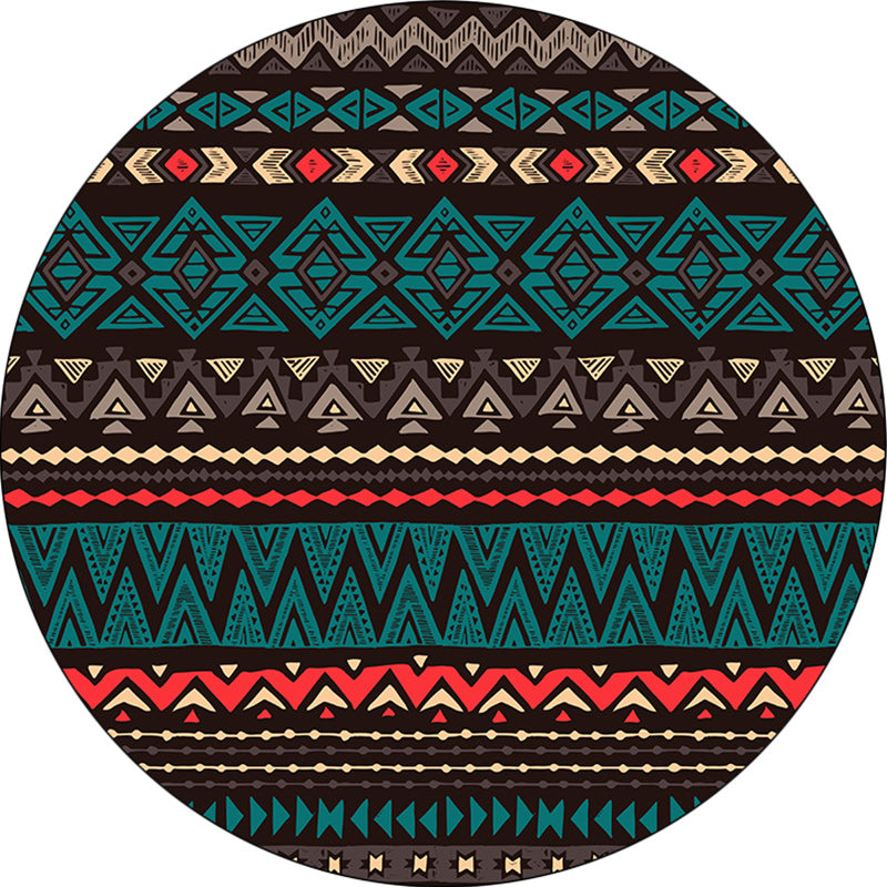 Rynx | Green Southwest Carpet Polyester geometric pattern rug washable non-slip backing rug for living room