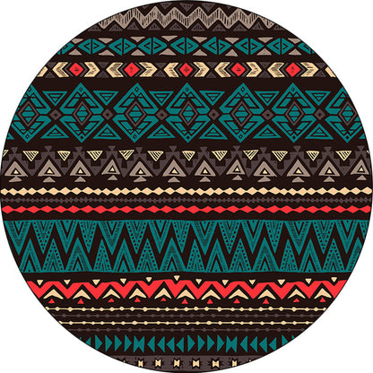 Rynx | Green Southwest Carpet Polyester geometric pattern rug washable non-slip backing rug for living room