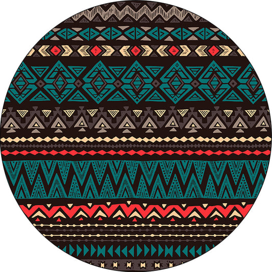 Rynx | Green Southwest Carpet Polyester geometric pattern rug washable non-slip backing rug for living room