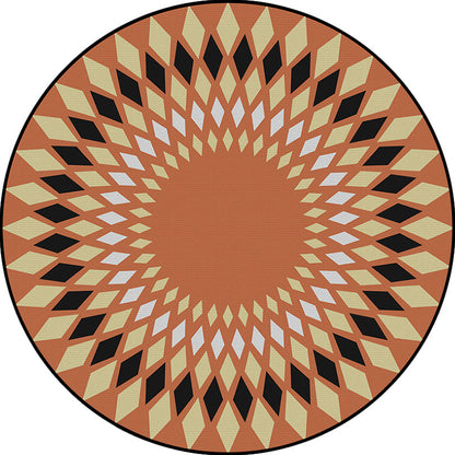 Rynx | Orange Sou'wester Carpet Polyester Geometric Pattern Carpet Washable Non-Slip Underlay Carpet for Living Room