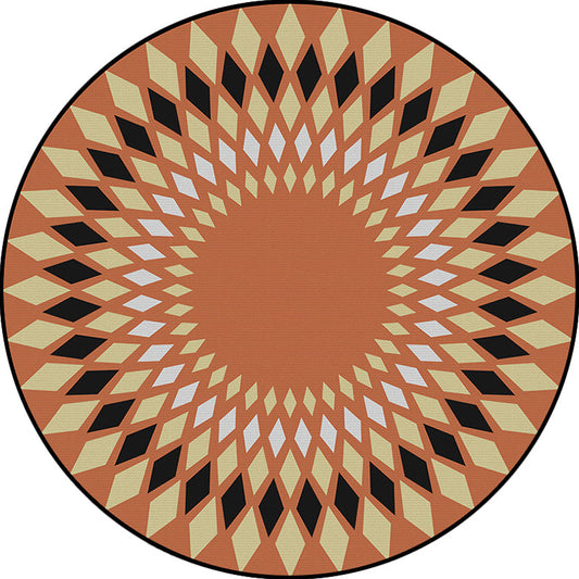 Rynx | Orange Sou'wester Carpet Polyester Geometric Pattern Carpet Washable Non-Slip Underlay Carpet for Living Room