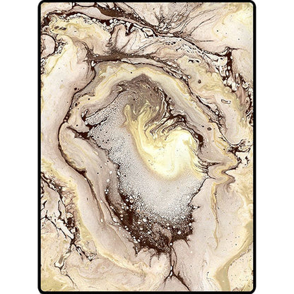 Rynx | Brown Bedroom Rug Modern Abstract Stone Sand Pattern Area Rug Polyester Machine Washable Carpet