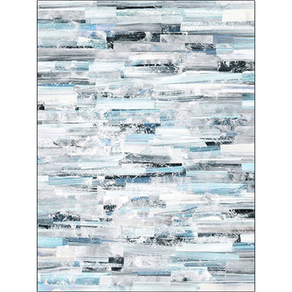 Rynx | Simple Modern Rug in Blue and White Abstract Aquarelle Pattern Rug Polyester Washable Carpet for Home Decoration