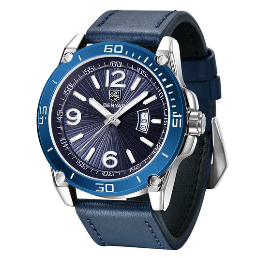 Rynx | Benyar binya new men's quartz watch multifunctional waterproof luminous sports calendar Leather watch