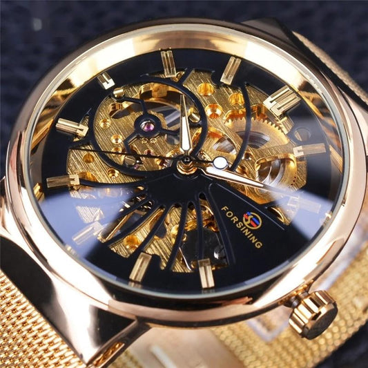 Rynx | Woven Mesh Belt Waterproof Manual Mechanical Watch