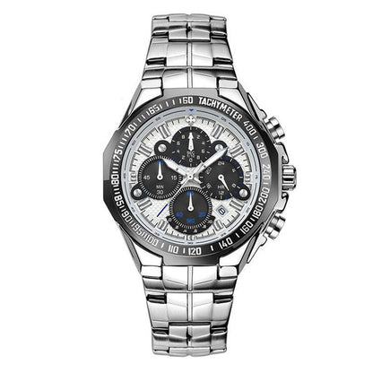 Rynx | WWOOR Multifunctional Men's Steel Bracelet Six-Hand Quartz Watch Waterproof Casual Crown Watch 8868