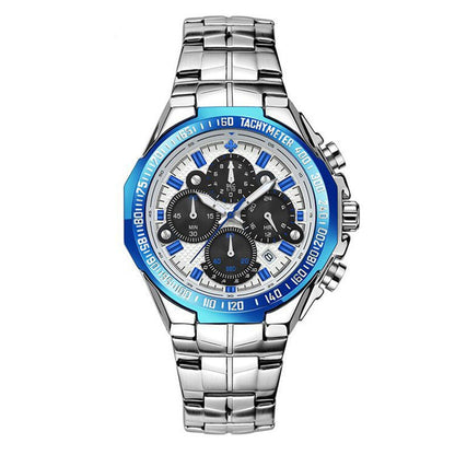 Rynx | WWOOR Multifunctional Men's Steel Bracelet Six-Hand Quartz Watch Waterproof Casual Crown Watch 8868