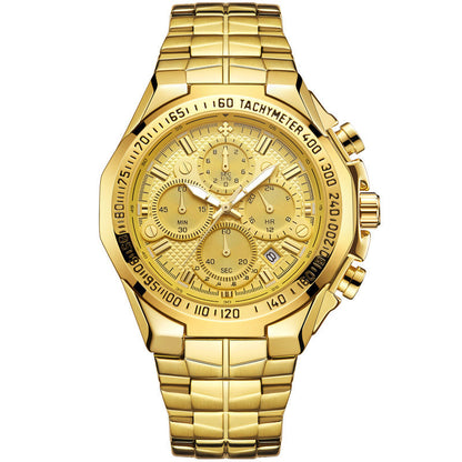 Rynx | WWOOR Multifunctional Men's Steel Bracelet Six-Hand Quartz Watch Waterproof Casual Crown Watch 8868