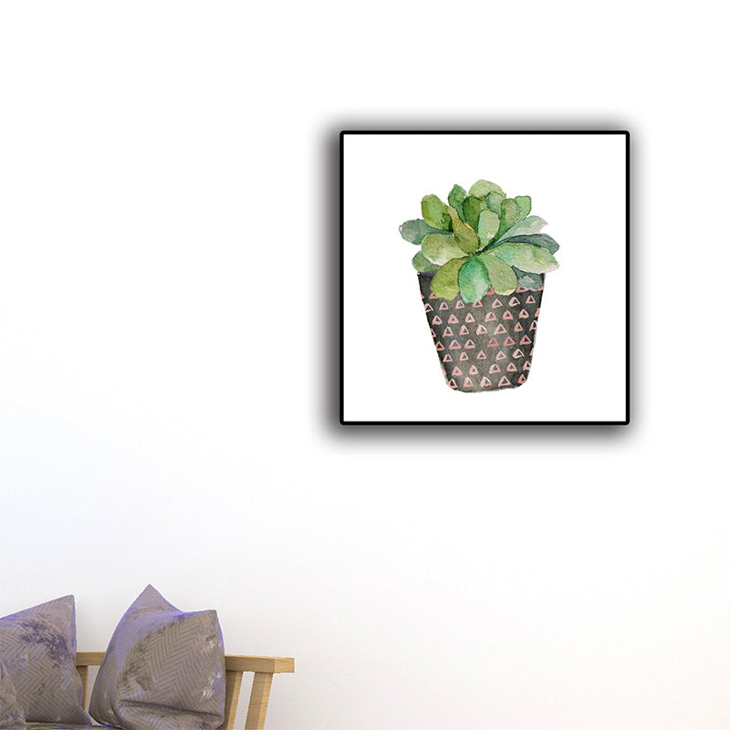 Rynx | Tropical Wall Art Print Pastel Color Bonsai Painting Canvas for Living Room, Textured