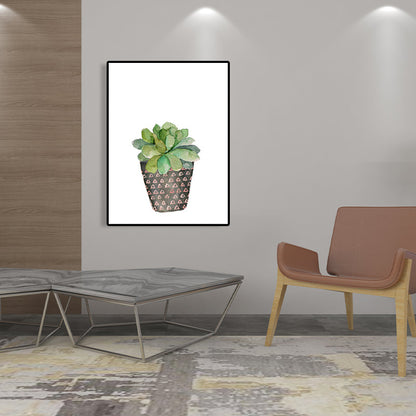 Rynx | Tropical Wall Art Print Pastel Color Bonsai Painting Canvas for Living Room, Textured