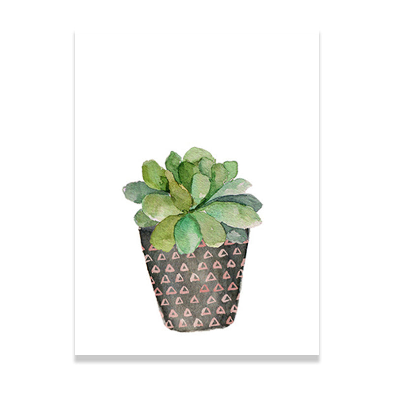Rynx | Tropical Wall Art Print Pastel Color Bonsai Painting Canvas for Living Room, Textured