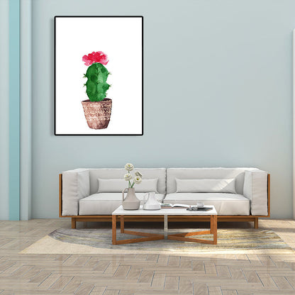 Rynx | Tropical Wall Art Print Pastel Color Bonsai Painting Canvas for Living Room, Textured