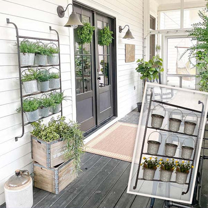 Rynx | Natural metal wall flower pot with buckets