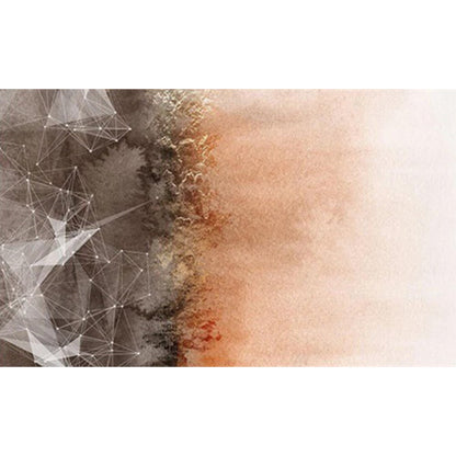 Rynx | Novelty Modern Rug in Grey and Orange Abstract Geometry Painting Pattern Rug Polyester Anti-Slip Carpet for Home Decor