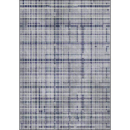 Rynx | Grey Novelty Rug Polyester Checked Pattern Rug Washable Non-Slip Backing Carpet for Living Room