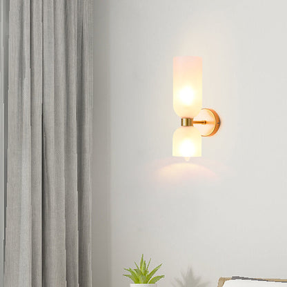 Rynx | Modern 2 Light Cylindrical Glass Shade Wall Light Lamp