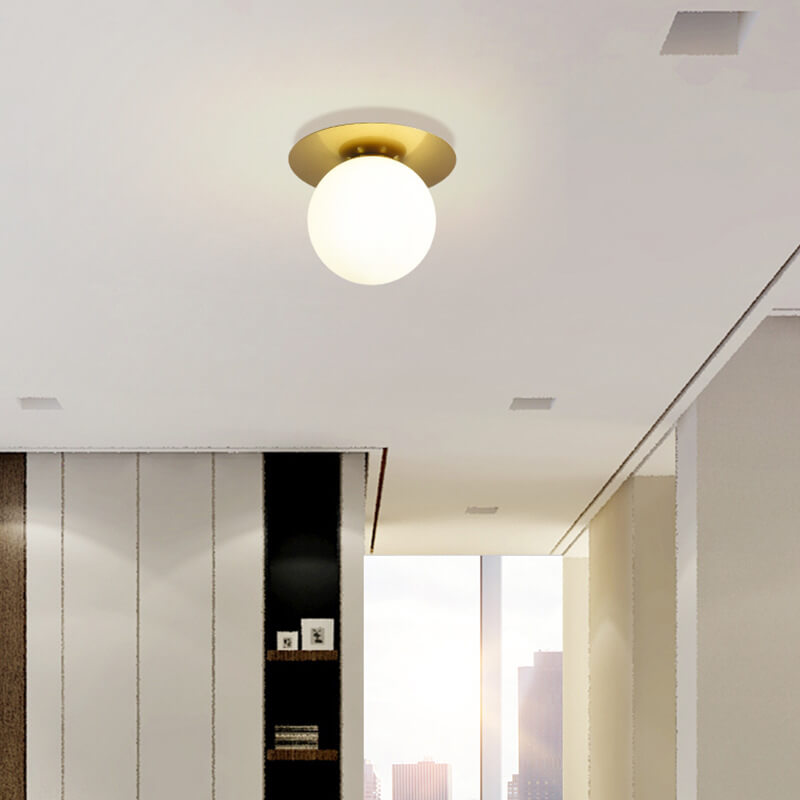 Rynx | GlobeLux 1-Light Ceiling Light | Modern Design | Clear or White Lampshade