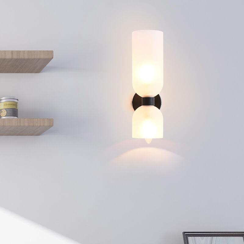 Rynx | Modern 2 Light Cylindrical Glass Shade Wall Light Lamp