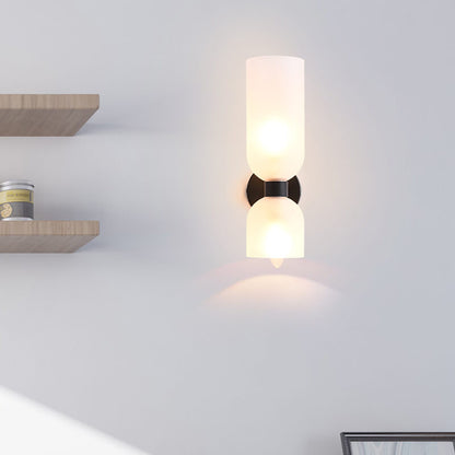 Rynx | Modern 2 Light Cylindrical Glass Shade Wall Light Lamp