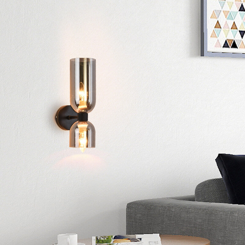 Rynx | Modern 2 Light Cylindrical Glass Shade Wall Light Lamp