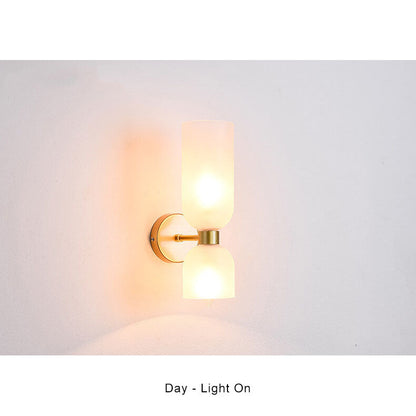 Rynx | Modern 2 Light Cylindrical Glass Shade Wall Light Lamp