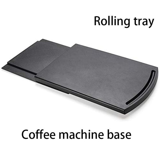 Rynx | Sliding Coffee Machine Tray - 12" Rolling Tray for Coffee Pots, Blenders, and Toasters with Smooth Rolling Wheels