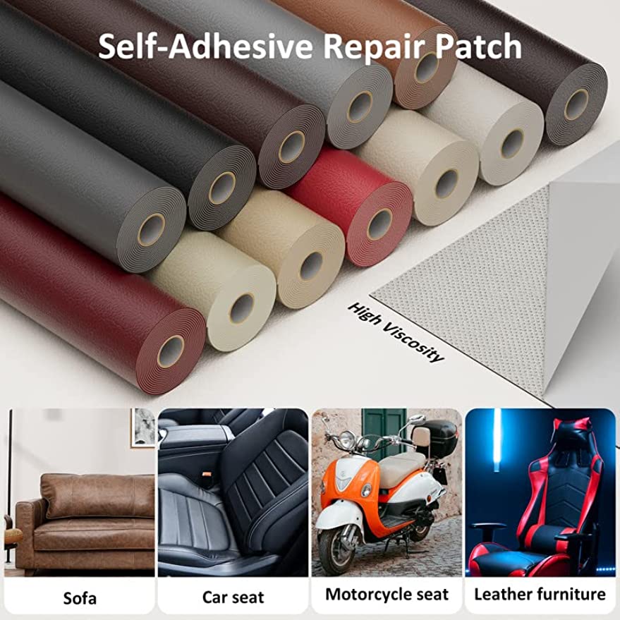 Rynx | Versatile Self-Adhesive Leather-Look Repair Kit (4x61in) - Easy, Durable Fix for Furniture, Car Seats, and Apparel
