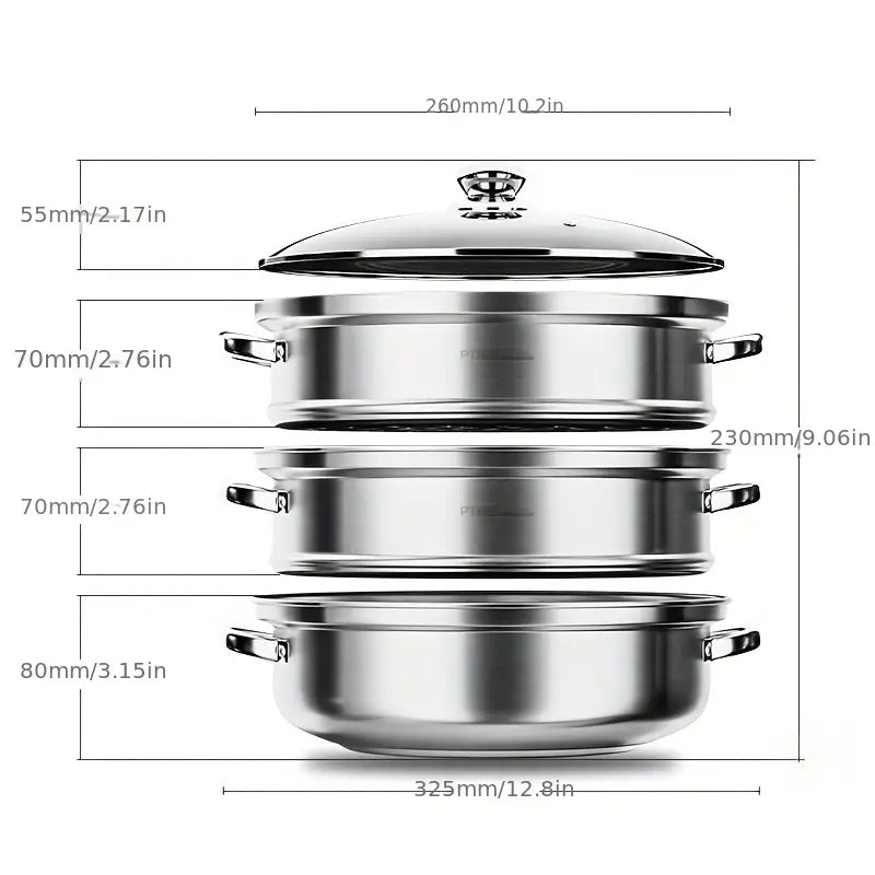 Rynx | SteamMaster 3-level steamer for the efficient preparation of multiple meals