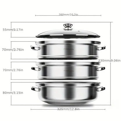 Rynx | SteamMaster 3-level steamer for the efficient preparation of multiple meals