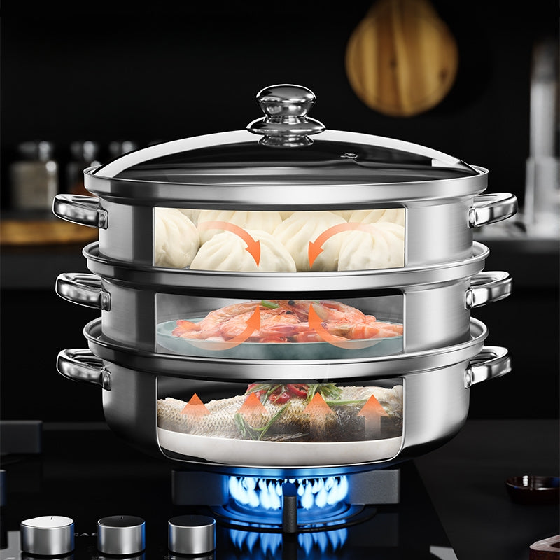 Rynx | SteamMaster 3-level steamer for the efficient preparation of multiple meals
