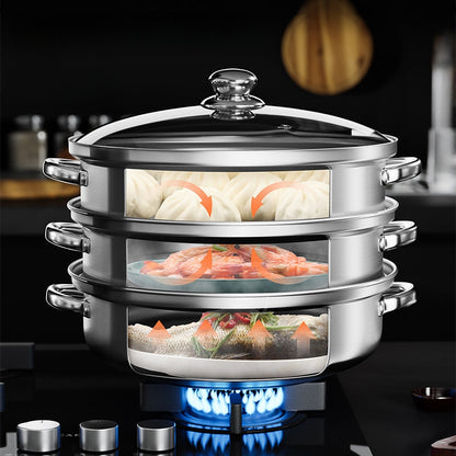 Rynx | SteamMaster 3-level steamer for the efficient preparation of multiple meals