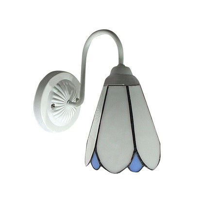 Rynx | Lily Wall Lamp 1 Head White Glass Tiffany Wall Mounted Light for Bedroom