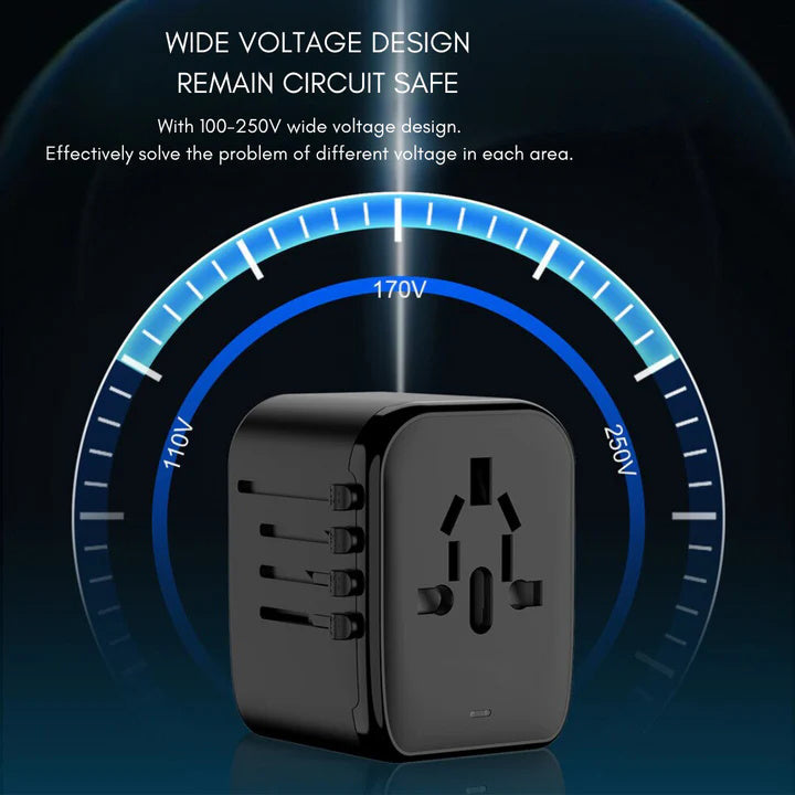 RYNX | Universal 100V-220V Smart Travel Adapter Voltage Converter.