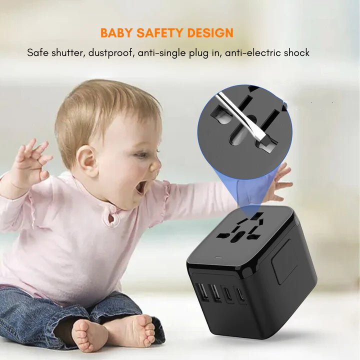 RYNX | Universal 100V-220V Smart Travel Adapter Voltage Converter.