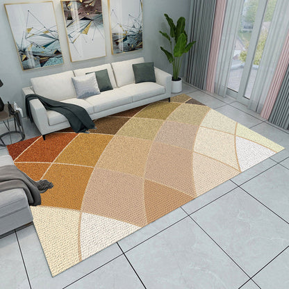 Rynx | Modern Living Room Rug Multicolored Color Block Geometry Print Rug Polyester Machine Washable Area Rug