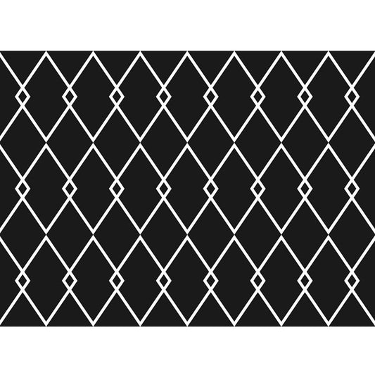 Rynx | Scandinavian Modern Rug in Black Geometry Rhombus Pattern Rug Polyester Anti-Slip Carpet for Home Decoration