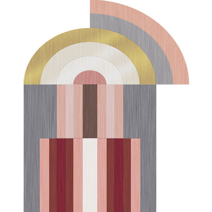 Rynx | Red and Gray Irregular Carpet Bedroom Novelty Color Block Pattern Area Rug Polyester Non-Slip Backing Rug