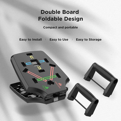 Rynx | 10-in-1 Portable Push Up Board with Foldable Push Up Bars for Strength Training