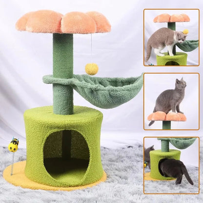 Rynx | Flower Tree Cat Tower with Hammock Bed