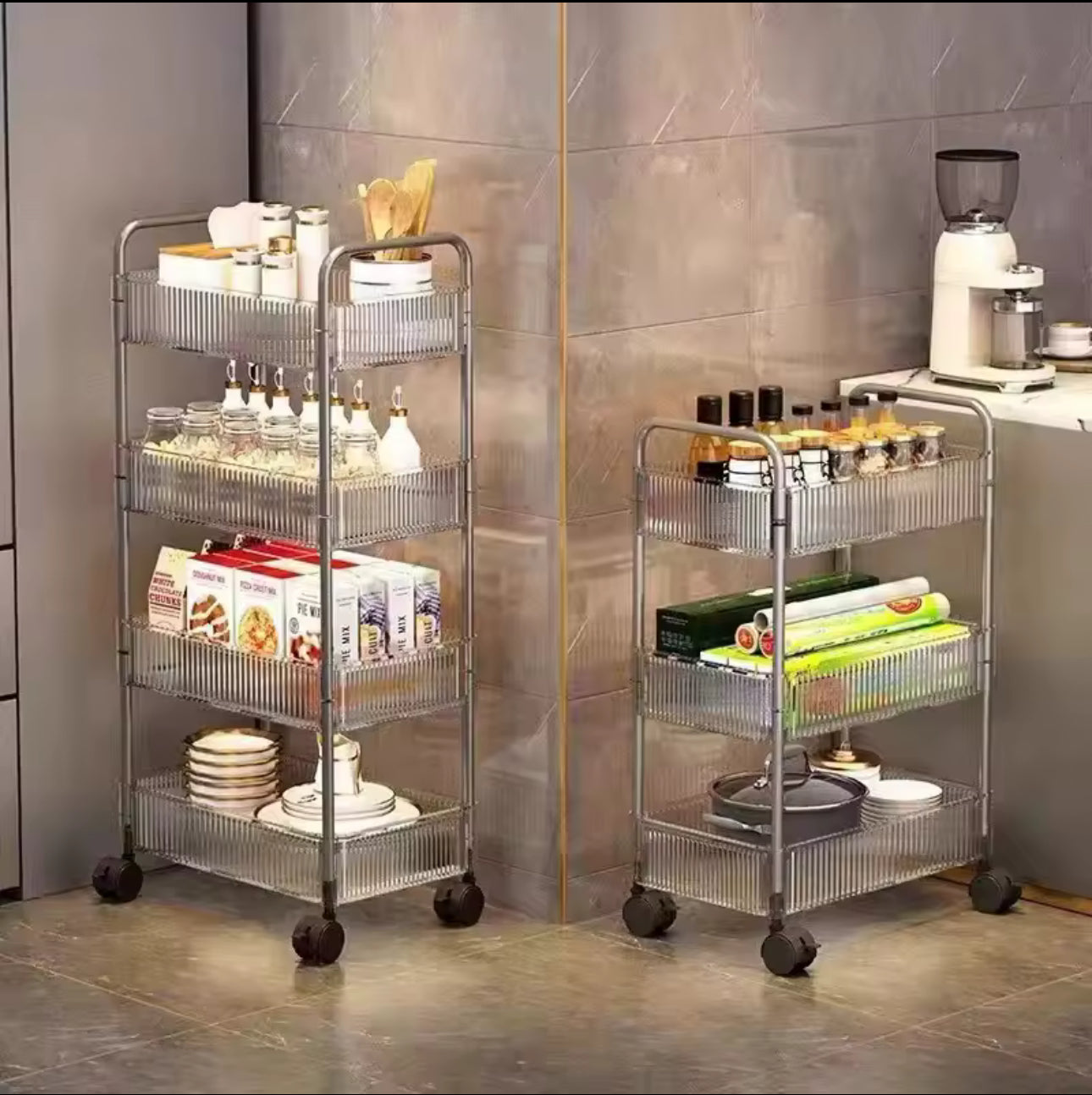 Rynx | Multifunction 4-Level Acrylic Cart/Shelf