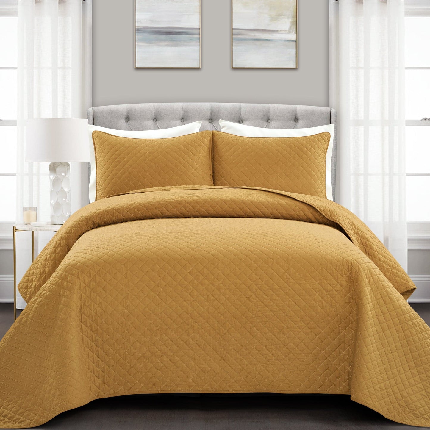 Rynx | Ava Diamond Plus Size Cotton Quilt Set