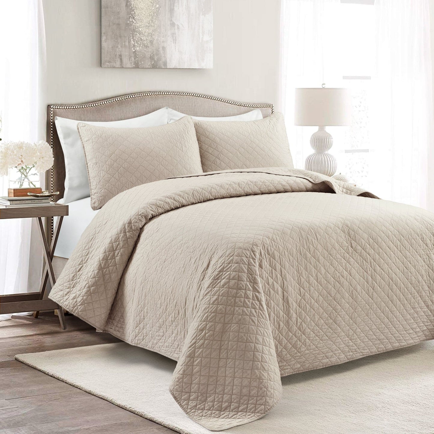 Rynx | Ava Diamond Plus Size Cotton Quilt Set