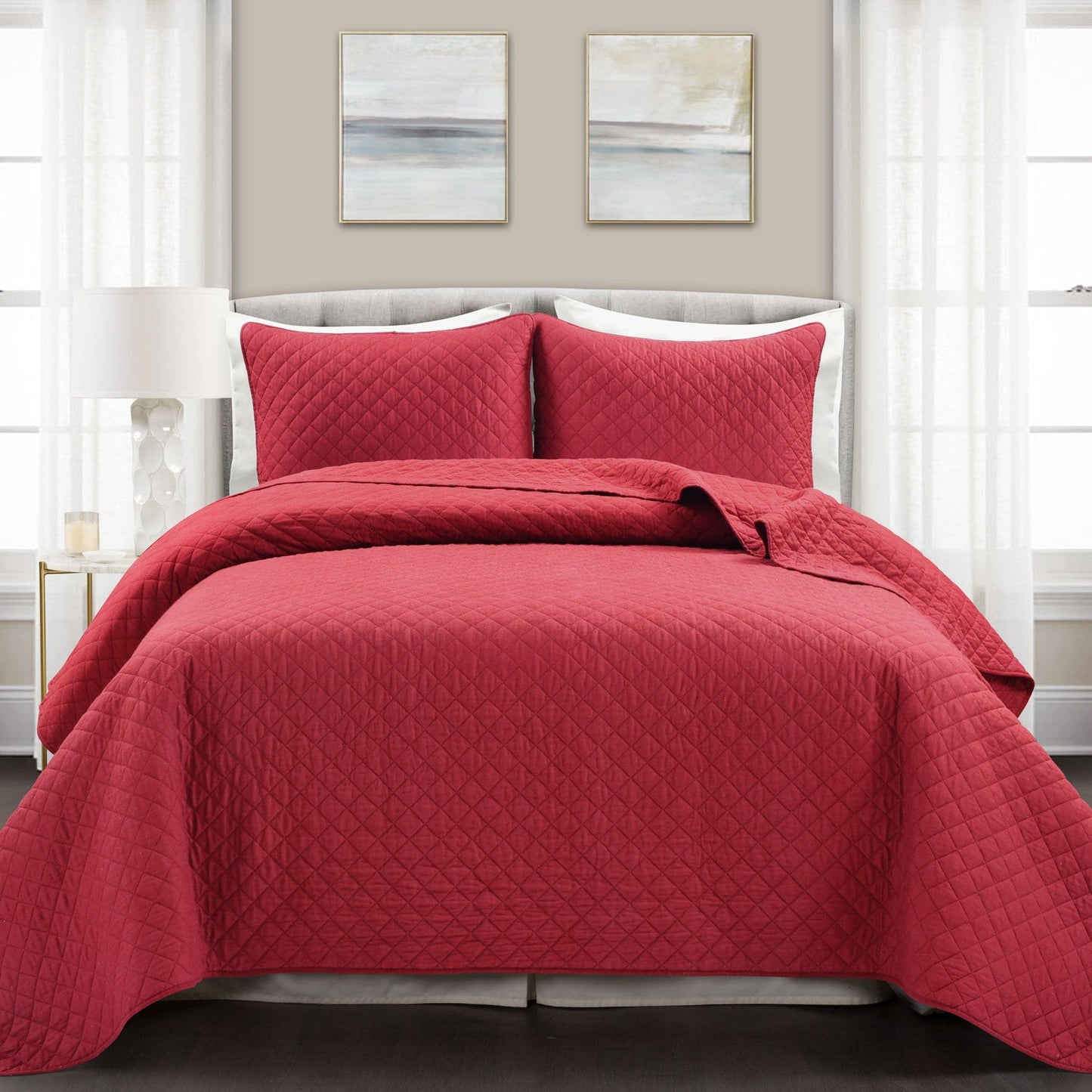 Rynx | Ava Diamond Plus Size Cotton Quilt Set