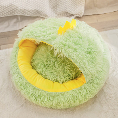 Rynx | Round Fluffy Cat Bed, Pet Bed Calming Cave Bed