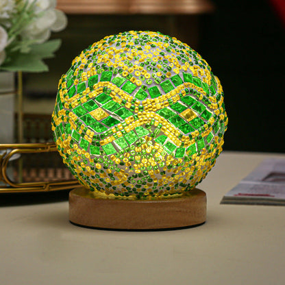 Rynx | Luminara - Spherical LED Dimmable Glass Baroque Table Lamp Mosaic 3.9"