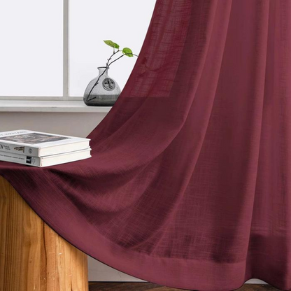 Rynx | Ela Linen Appearance Semi Transparent Curtains Tulle