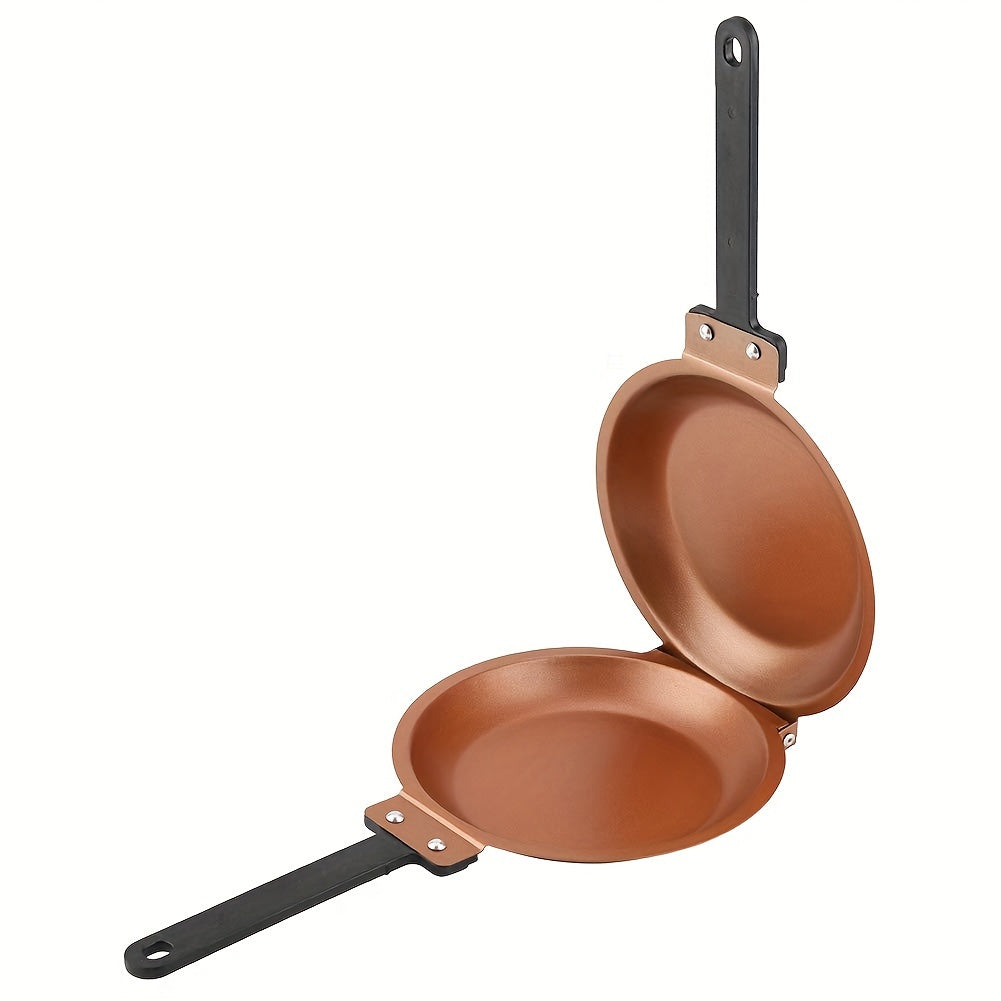 Rynx | Steel Double-Sided Pan – Nonstick Copper Pancake Maker, Easy to Flip Frying Pan for Fluffy Pancakes, Omelets and Frittatas, Dishwasher Safe