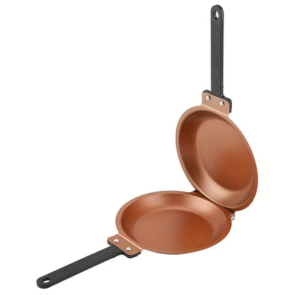 Rynx | Steel Double-Sided Pan – Nonstick Copper Pancake Maker, Easy to Flip Frying Pan for Fluffy Pancakes, Omelets and Frittatas, Dishwasher Safe